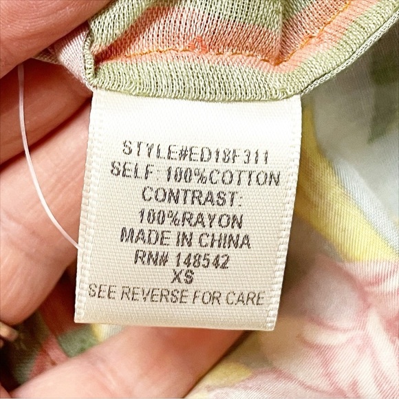 Aratta Silent Journey Button Up Tunic Shirt XS boho floral top stripes beaded - Picture 10 of 14